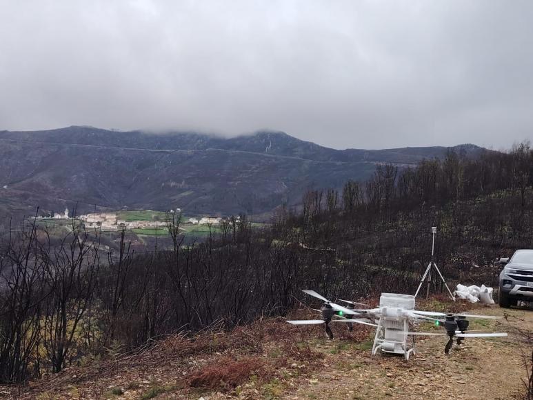 Cerdeira e Moura da Serra - Sementeira a&eacute;rea com drone (Dezembro de 2025)